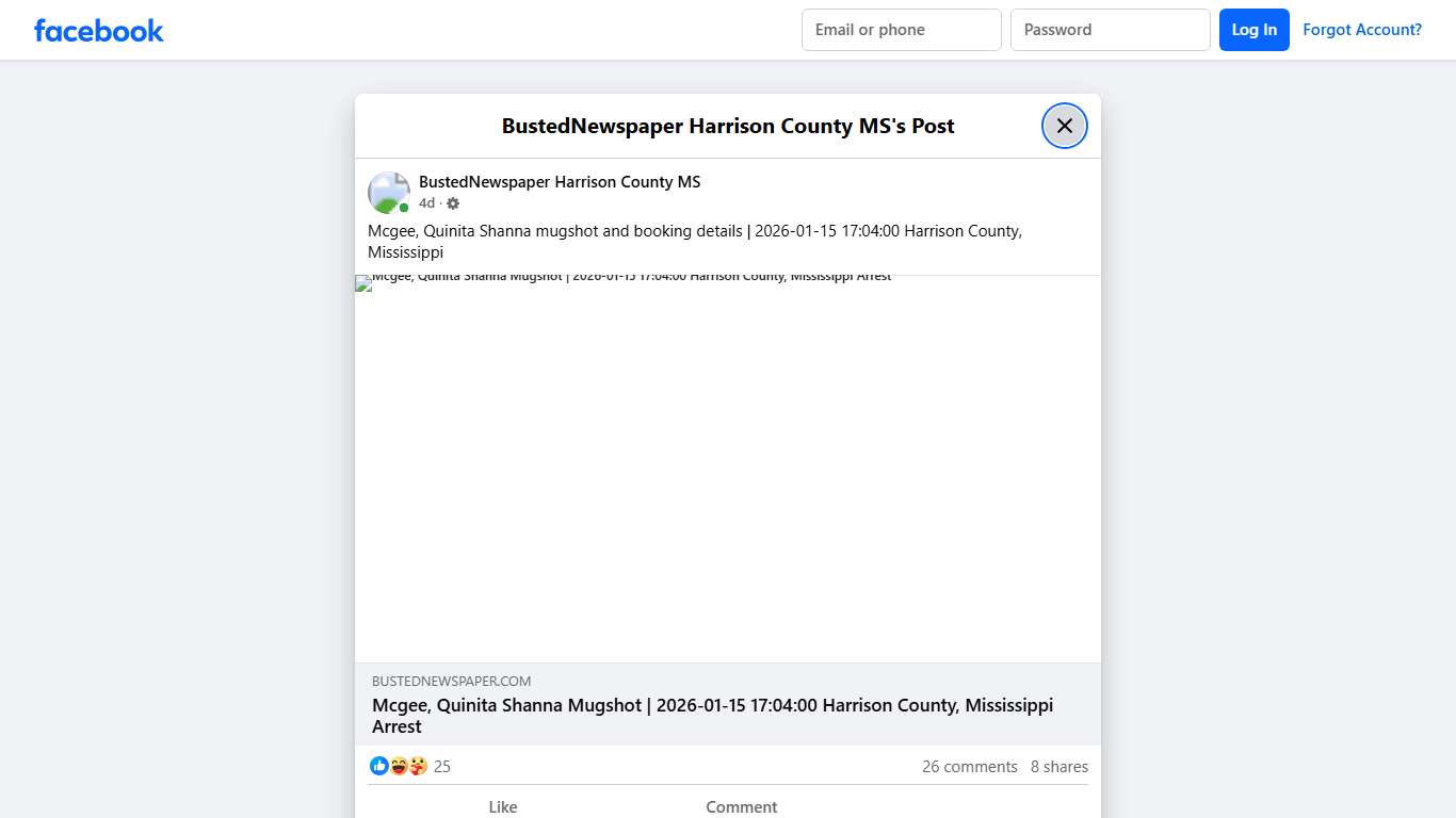 Mcgee, Quinita Shanna... - BustedNewspaper Harrison County MS | Facebook